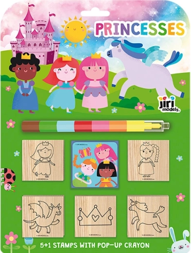 Tampons 5+1 avec crayon de cire Princesses