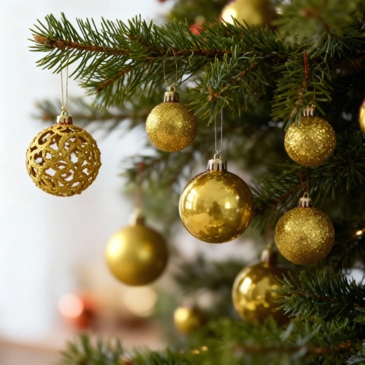Ensemble de décorations de Noël dorées avec cimier pour sapin