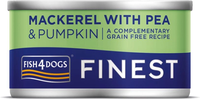 Boîte pour chiens au maquereau, potiron et petits pois FISH4DOGS 85 g