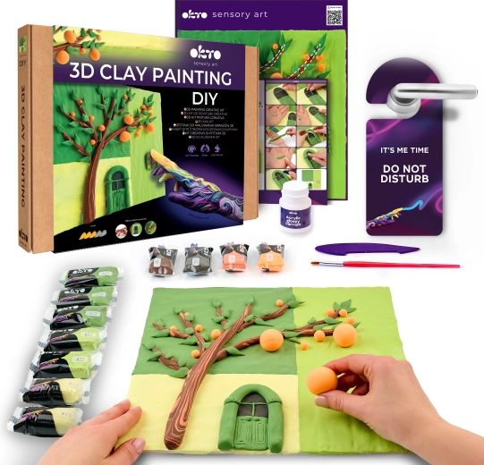 Set artistique Okto pour peindre avec de la pâte Orange siesta 30 × 30 cm