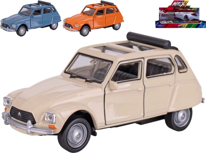 Modèle réduit métallique Citroën Dyane à rétrofriction 12 cm Welly
