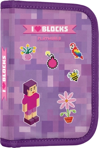 Trousse scolaire à 2 rabats Playworld Girl, vide