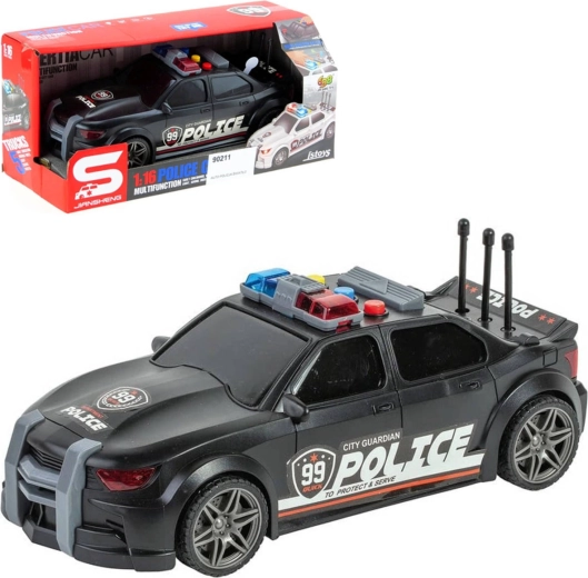 Voiture de police sportive à rétrofriction avec lumière et son - 1 pièce