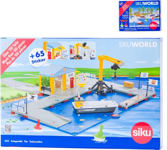 Siku World port de chargement avec quai et bateau