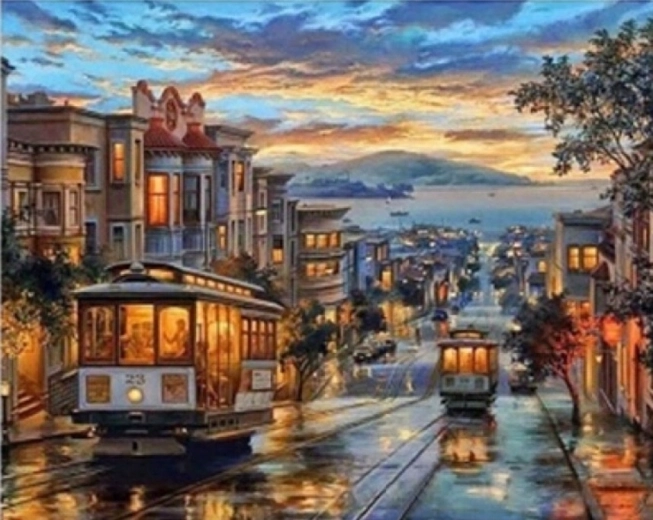 Norimpex Peinture par numéros Tramways 40 × 50 cm