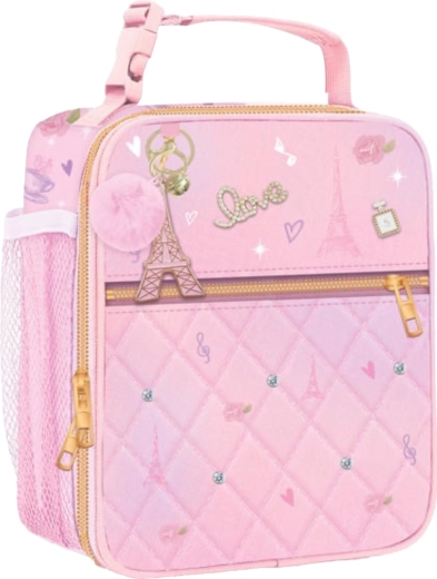 Sac isotherme enfant pour déjeuner avec porte-clés Romance parisienne