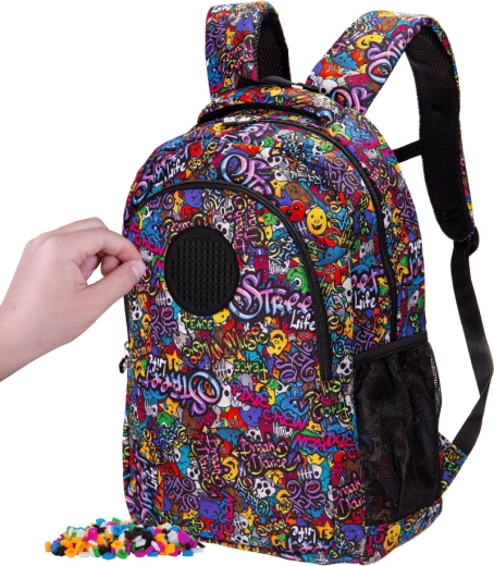 Sac à dos scolaire Pixie Crew Junior avec imprimé graffiti