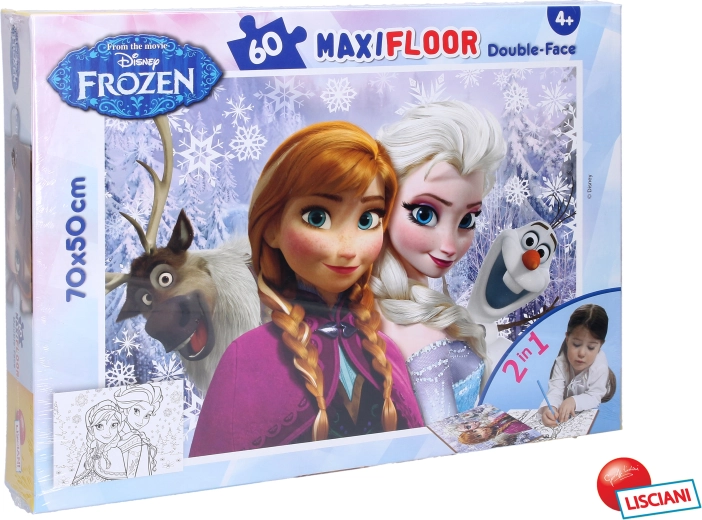 Puzzle recto verso Frozen avec Elsa et Anna 70 × 50 cm