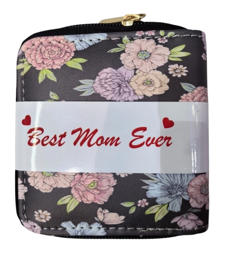 Portefeuille femme PINK avec motif pivoines