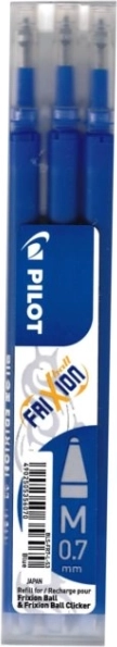 Recharges PILOT FriXion 0,7 mm – bleu, lot de 3