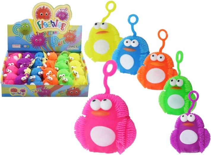 manchot anti-stress lumineux 7 cm, à remonter, assortiment de couleurs
