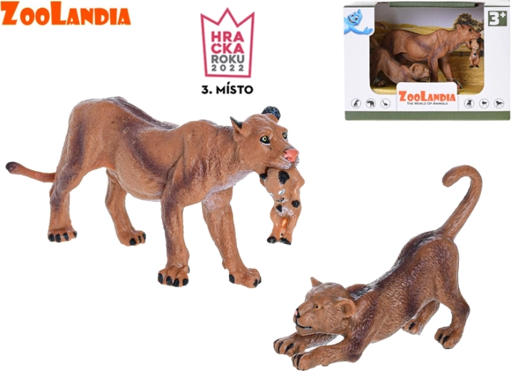 Zoolandia lionne avec ses petits – figurines en plastique pour le ZOO