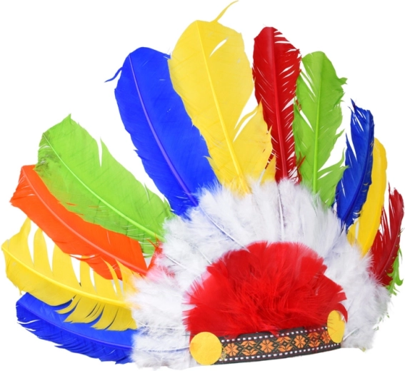 Bandeau enfant coloré avec plumes (plume) - 1 pièce