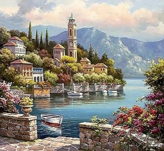 Peinture diamant Côte italienne 30 × 40 cm