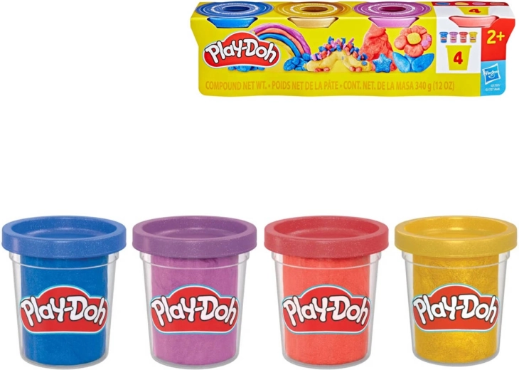 Pâte à modeler métallique Play-Doh avec confettis, 4 pots