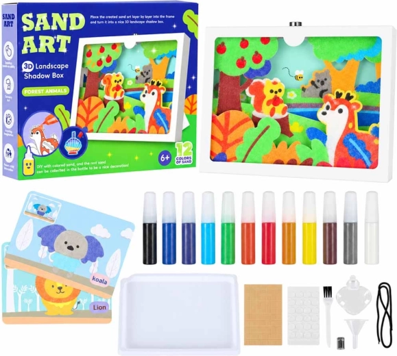 Kit de peinture sur sable 3D animaux de la forêt avec éclairage LED