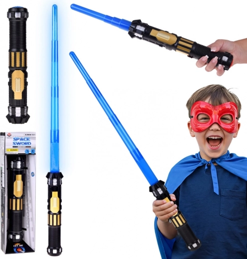 Sabre lumineux télescopique à lame bleue avec effets sonores