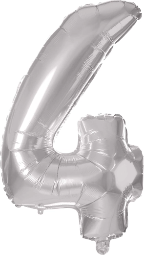 Ballon en aluminium chiffre 4 30 cm argenté TORO