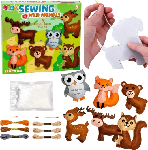 Kit créatif de couture en feutrine – Animaux de la forêt DIY (6 pcs)