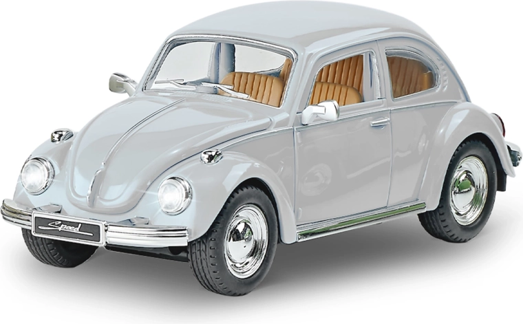 Voiture blanche avec lumière et son