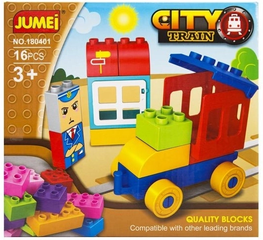 Jumei jeu de construction City petit train 16 pièces - 1 pièce