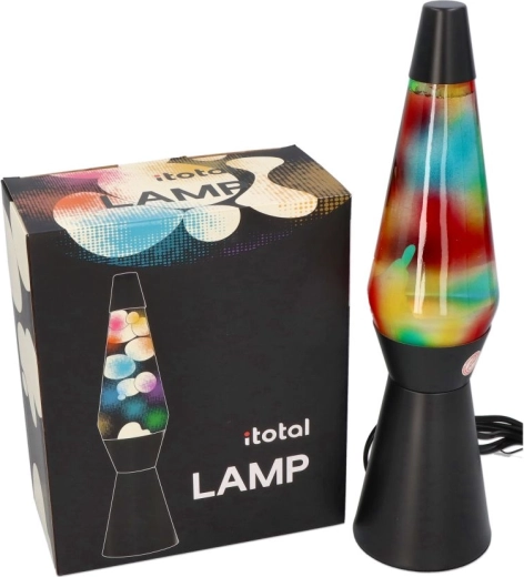 Lampe à lave arc-en-ciel avec base noire