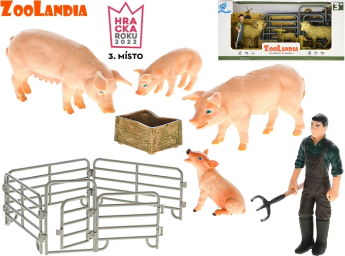 Zoolandia ensemble de figurines de ferme avec bébés animaux et accessoires