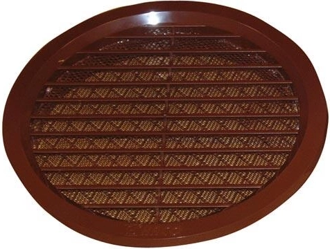 Grille d’aération avec moustiquaire, diamètre 150 mm, marron