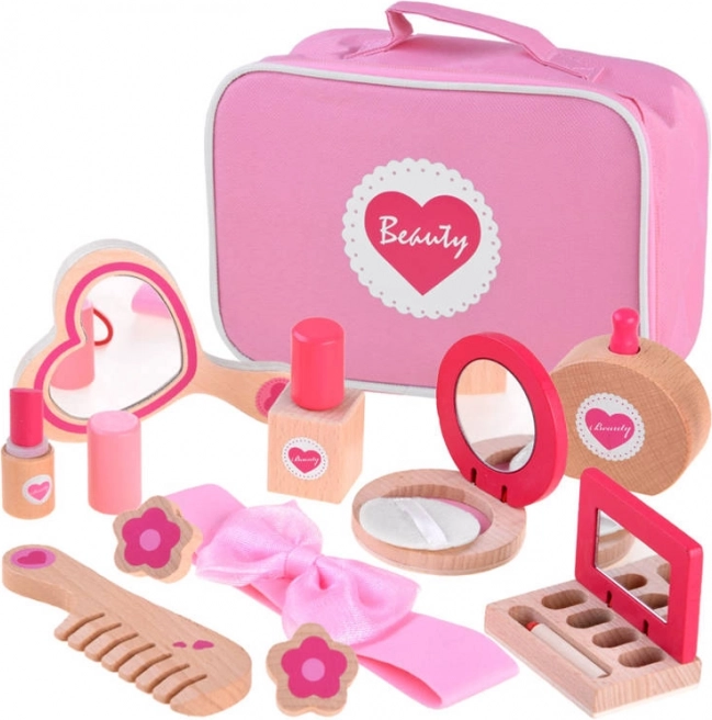 Mallette de maquillage pour enfant avec accessoires en bois