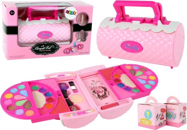 Coffret de maquillage rose pour enfants dans une mallette