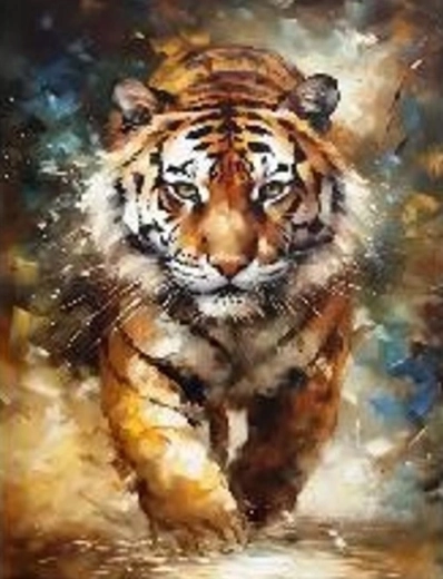 Peinture diamant Tigre courant 30 × 40 cm
