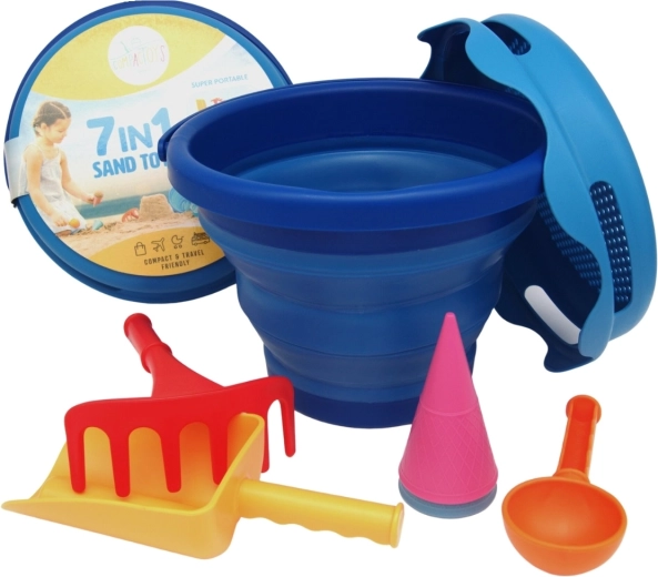 Compactoys ensemble pliable pour le sable 7-en-1 bleu