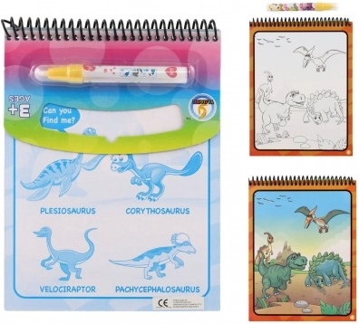 Coloriage magique à l’eau avec dinosaures