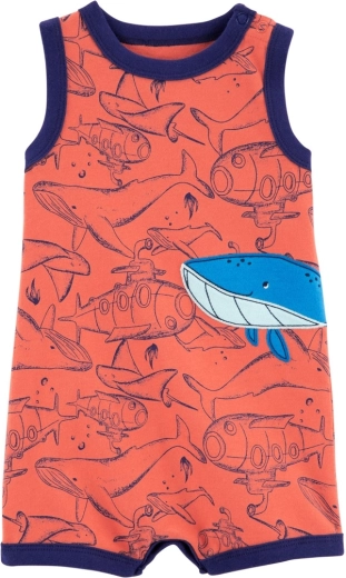 Combinaison d’été Carter’s Orange Whale pour garçons 6 m
