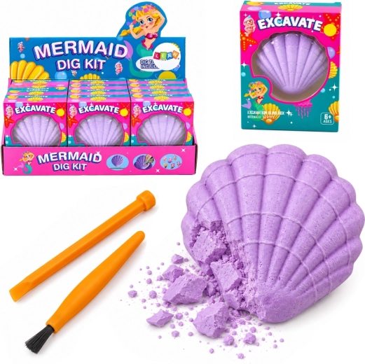 Kit archéologique avec sirène dans un coquillage - 1 pièce