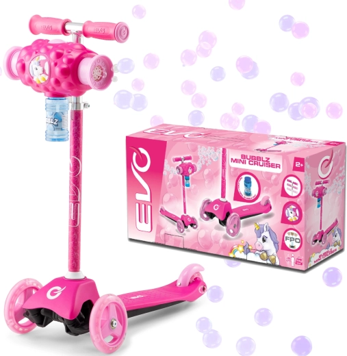 EVO trottinette tricycle pour enfants Bubblz Mini Cruiser avec machine à bulles, rose