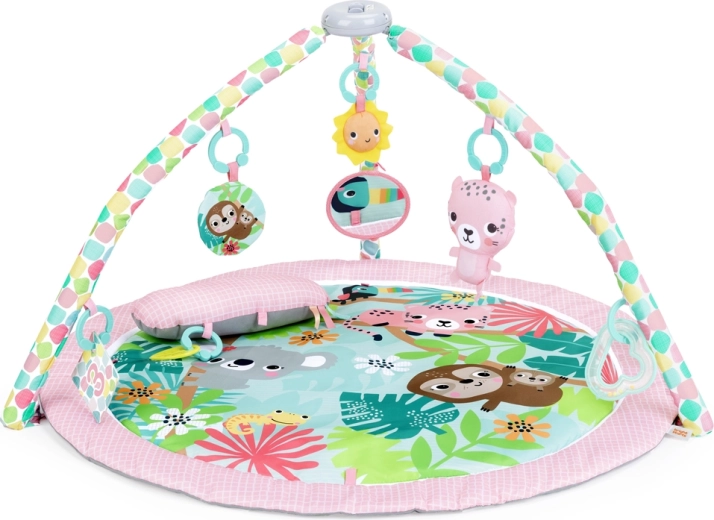 Tapis d’éveil Bright Starts pour le développement de la motricité et des sens Pop ’N Wiggle Rosy Rainforest