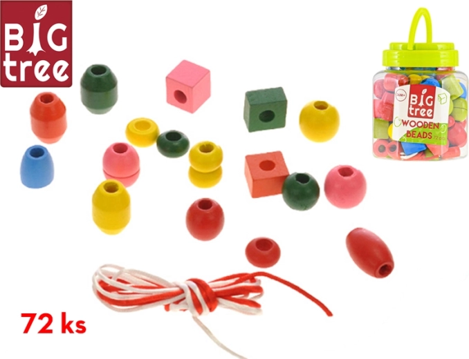 Perles en bois dans une boîte – 72 pcs