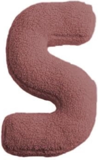 Lettre en peluche MEALINI S rose
