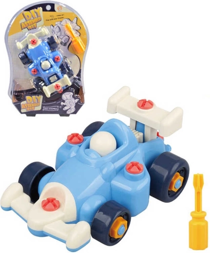 Voiture de sport colorée à visser 16 cm avec outils - 1 set