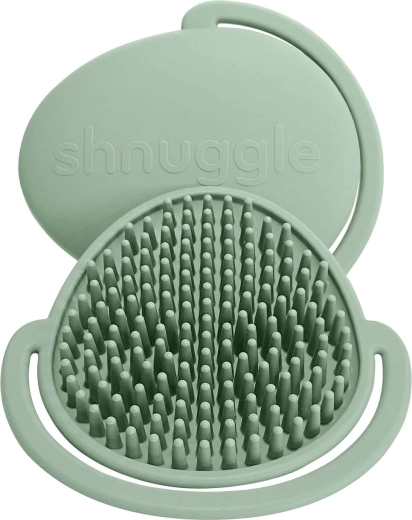 Brosse en silicone Shnuggle pour bébé pour le cuir chevelu eucalyptus