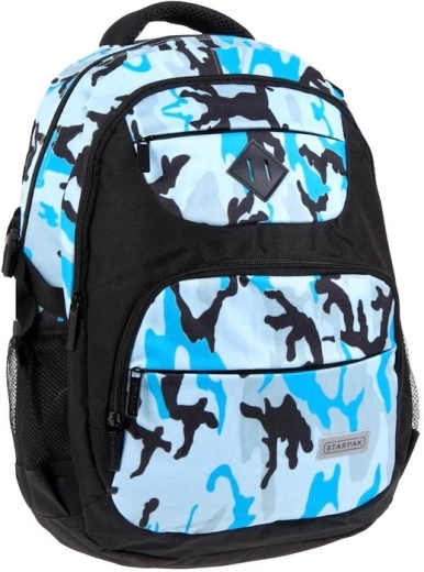 Sac à dos scolaire camouflage bleu
