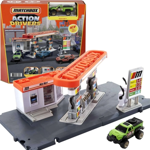 Matchbox Action Drivers station-service avec voiture Questor