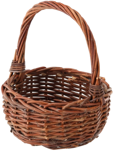 Panier en osier avec anse, marron clair 21 × 21 × 10/26 cm