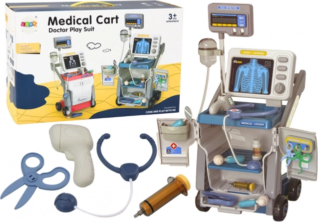 set médical pour enfants avec stéthoscope et lumières – bleu