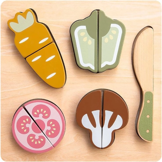 Set en bois pour découper les légumes Baby Mix