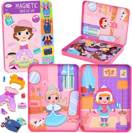 Jeu magnétique d’habillage de poupées avec 51 pièces