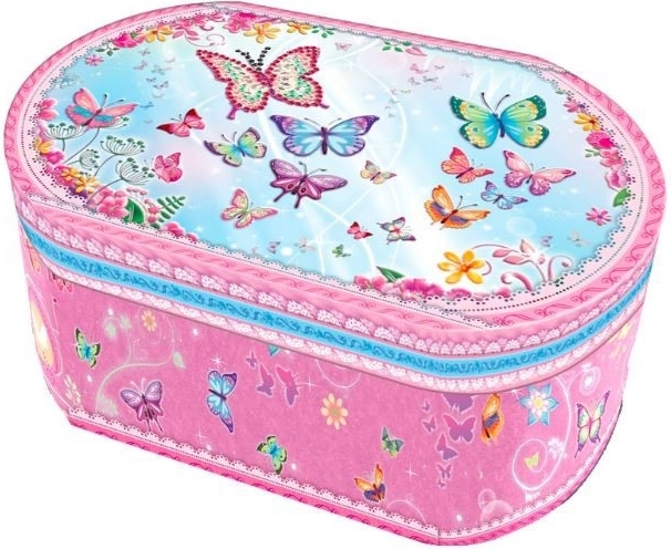 Boîte à musique ovale - papillons Pecoware