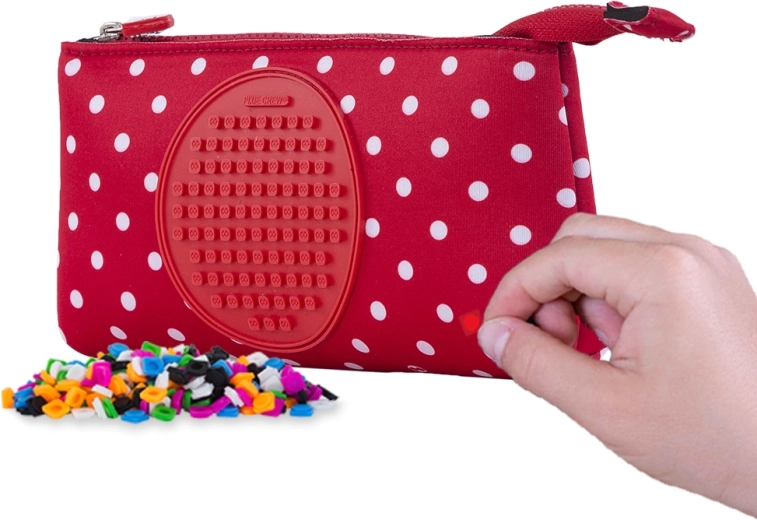 Grande trousse Pixie Crew rouge à pois blancs