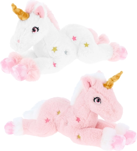 Licorne en peluche rose 35 cm